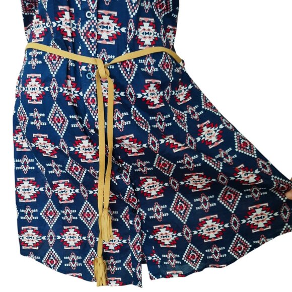 NEW Tin Haul Women's Blue Southwestern Western Boho Aztec Sleeveless Dress - Picture 5 of 6